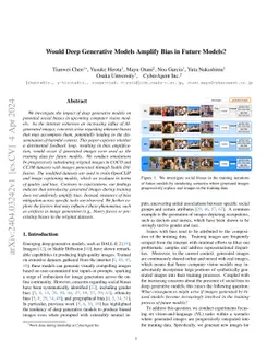 Would Deep Generative Models Amplify Bias in Future Models?