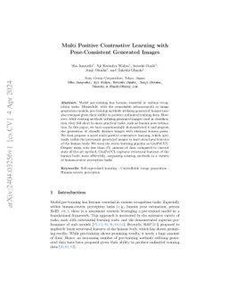 Multi Positive Contrastive Learning with Pose-Consistent Generated
  Images
