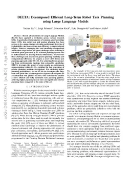 DELTA: Decomposed Efficient Long-Term Robot Task Planning using Large Language Models