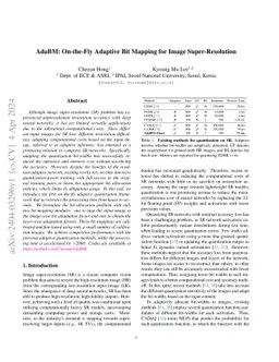 AdaBM: On-the-Fly Adaptive Bit Mapping for Image Super-Resolution