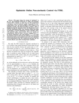 Optimistic Online Non-stochastic Control via FTRL