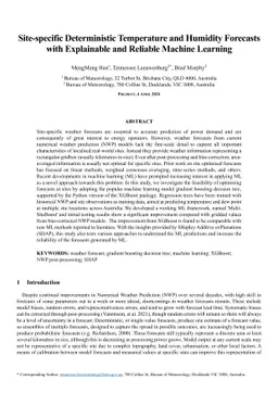 Site-specific Deterministic Temperature and Humidity Forecasts with
  Explainable and Reliable Machine Learning