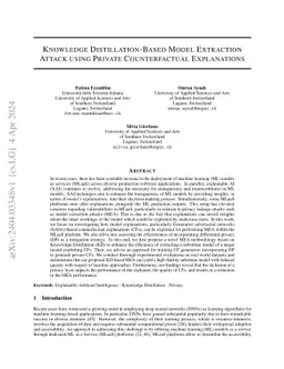 Knowledge Distillation-Based Model Extraction Attack using Private
  Counterfactual Explanations