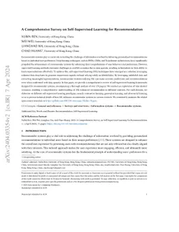 A Comprehensive Survey on Self-Supervised Learning for Recommendation