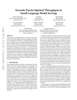 Towards Pareto Optimal Throughput in Small Language Model Serving