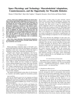 Space Physiology and Technology: Musculoskeletal Adaptations, Countermeasures, and Opportunities for Wearable Systems