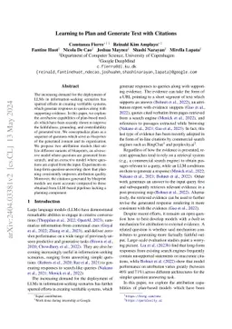 Learning to Plan and Generate Text with Citations