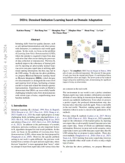 DIDA: Denoised Imitation Learning based on Domain Adaptation