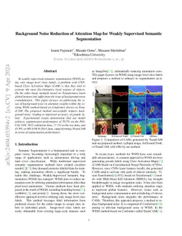Background Noise Reduction of Attention Map for Weakly Supervised
  Semantic Segmentation