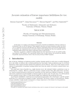 Accurate estimation of feature importance faithfulness for tree models