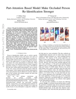 Part-Attention Based Model Make Occluded Person Re-Identification
  Stronger