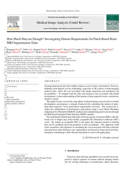 How Much Data are Enough? Investigating Dataset Requirements for
  Patch-Based Brain MRI Segmentation Tasks