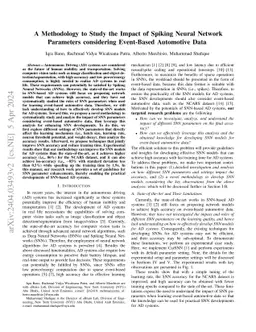 A Methodology to Study the Impact of Spiking Neural Network Parameters
  considering Event-Based Automotive Data