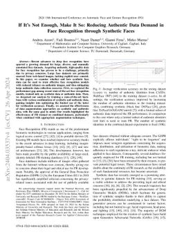 If It's Not Enough, Make It So: Reducing Authentic Data Demand in Face
  Recognition through Synthetic Faces