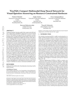 TinyVQA: Compact Multimodal Deep Neural Network for Visual Question
  Answering on Resource-Constrained Devices