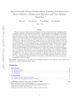 Distributionally Robust Reinforcement Learning with Interactive Data
  Collection: Fundamental Hardness and Near-Optimal Algorithm