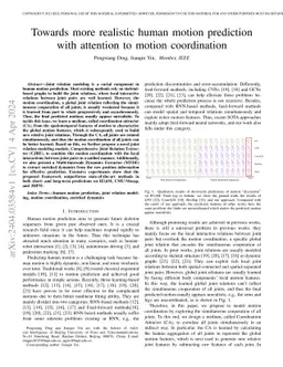 Towards more realistic human motion prediction with attention to motion
  coordination