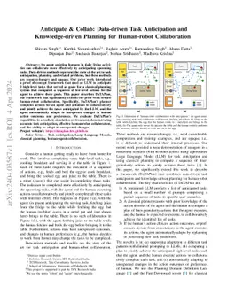 Anticipate & Collab: Data-driven Task Anticipation and Knowledge-driven
  Planning for Human-robot Collaboration
