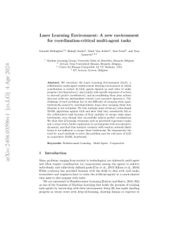 Laser Learning Environment: A new environment for coordination-critical
  multi-agent tasks