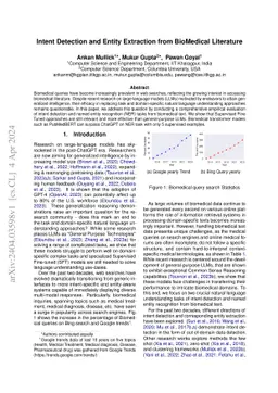 Intent Detection and Entity Extraction from BioMedical Literature