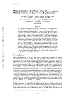 Mitigating the Impact of Outlier Channels for Language Model
  Quantization with Activation Regularization