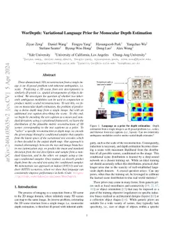 WorDepth: Variational Language Prior for Monocular Depth Estimation