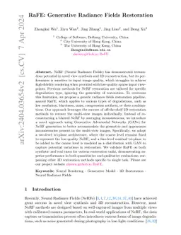 RaFE: Generative Radiance Fields Restoration