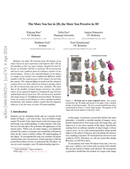 The More You See in 2D, the More You Perceive in 3D