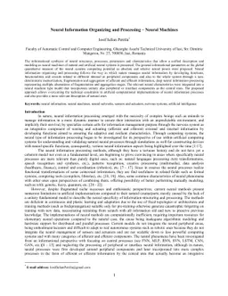 Neural Information Organizing and Processing -- Neural Machines