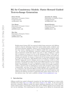 RL for Consistency Models: Faster Reward Guided Text-to-Image Generation