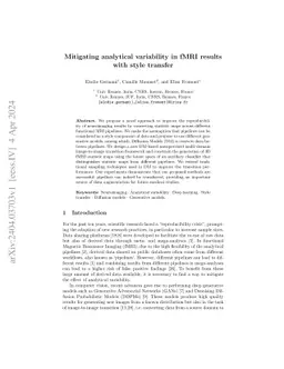 Mitigating analytical variability in fMRI results with style transfer