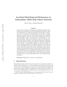Localized Distributional Robustness in Submodular Multi-Task Subset Selection