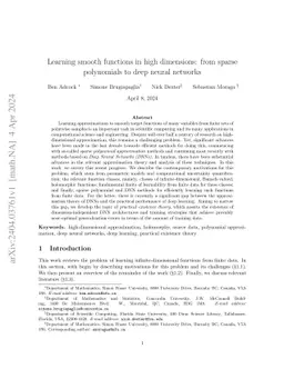 Learning smooth functions in high dimensions: from sparse polynomials to
  deep neural networks