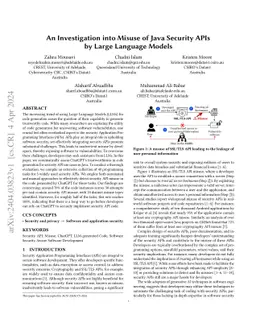 An Investigation into Misuse of Java Security APIs by Large Language
  Models