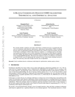 A Block-Coordinate Descent EMO Algorithm: Theoretical and Empirical
  Analysis