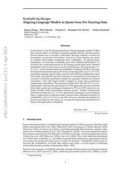 Verifiable by Design: Aligning Language Models to Quote from Pre-Training Data