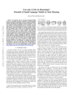 Can only LLMs do Reasoning?: Potential of Small Language Models in Task
  Planning