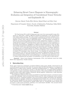Enhancing Breast Cancer Diagnosis in Mammography: Evaluation and
  Integration of Convolutional Neural Networks and Explainable AI