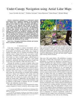 Under-Canopy Navigation using Aerial Lidar Maps
