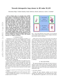 Towards introspective loop closure in 4D radar SLAM