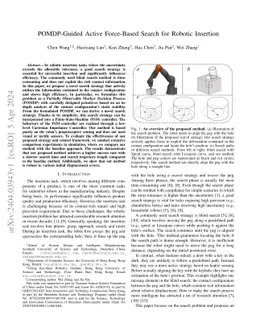 POMDP-Guided Active Force-Based Search for Robotic Insertion