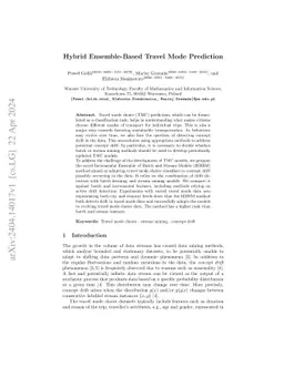 Hybrid Ensemble-Based Travel Mode Prediction