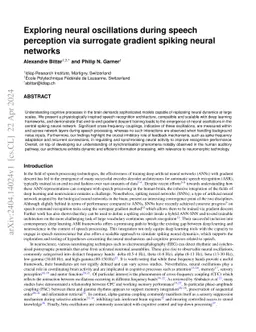 Exploring neural oscillations during speech perception via surrogate
  gradient spiking neural networks
