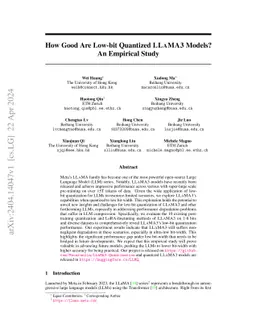 An empirical study of LLaMA3 quantization: from LLMs to MLLMs