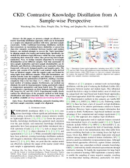 CKD: Contrastive Knowledge Distillation from A Sample-wise Perspective