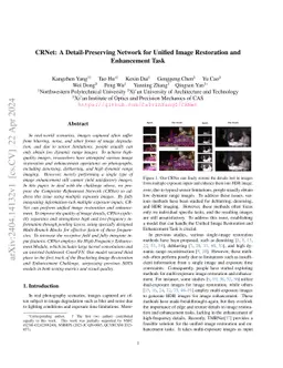 CRNet: A Detail-Preserving Network for Unified Image Restoration and
  Enhancement Task