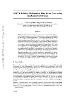 SOFTS: Efficient Multivariate Time Series Forecasting with Series-Core
  Fusion