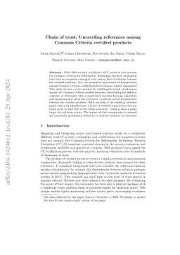 Chain of trust: Unraveling references among Common Criteria certified
  products