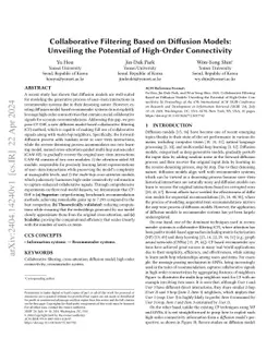 Collaborative Filtering Based on Diffusion Models: Unveiling the
  Potential of High-Order Connectivity