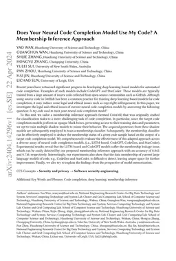 Does Your Neural Code Completion Model Use My Code? A Membership
  Inference Approach